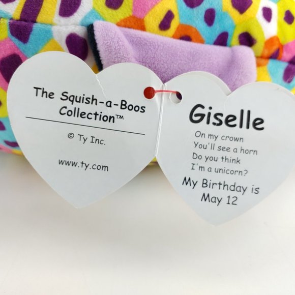 Ty Squish A Boos Giselle Plush 12" Stuffed Animal Rainbow Leopard Multicolor - Picture 8 of 9